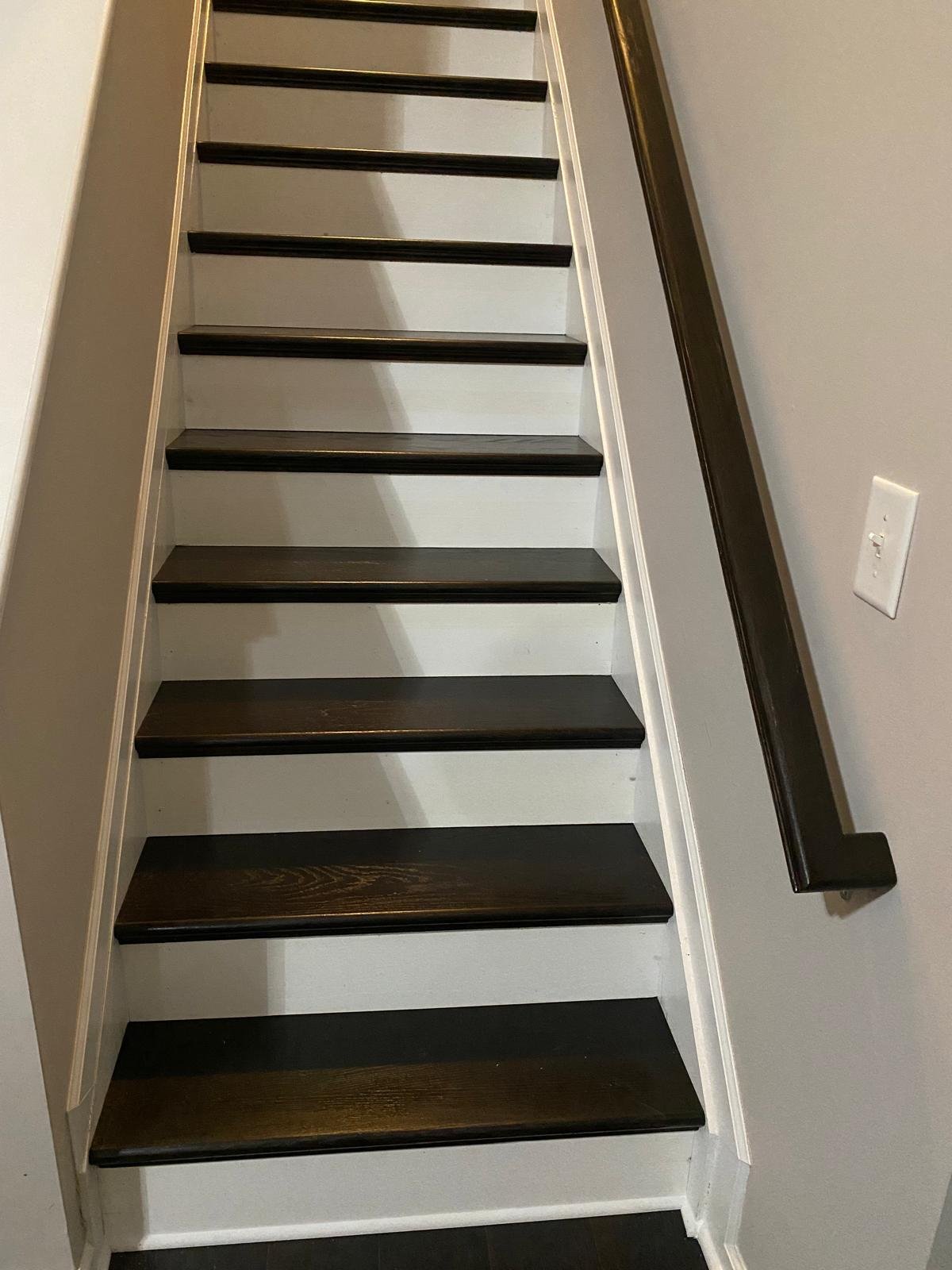 Refinished hardwood stairs