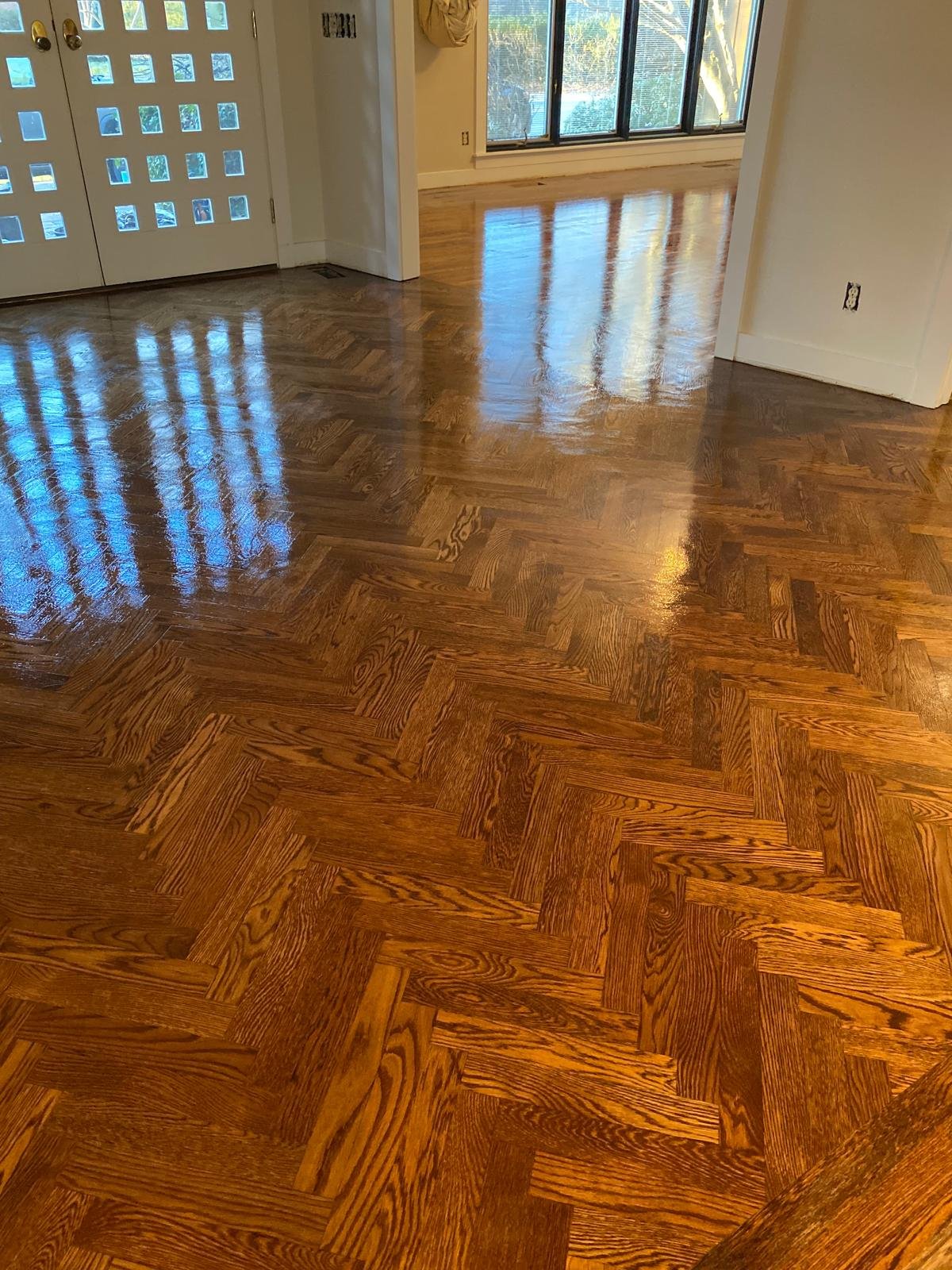 Herringbone hardwood floor